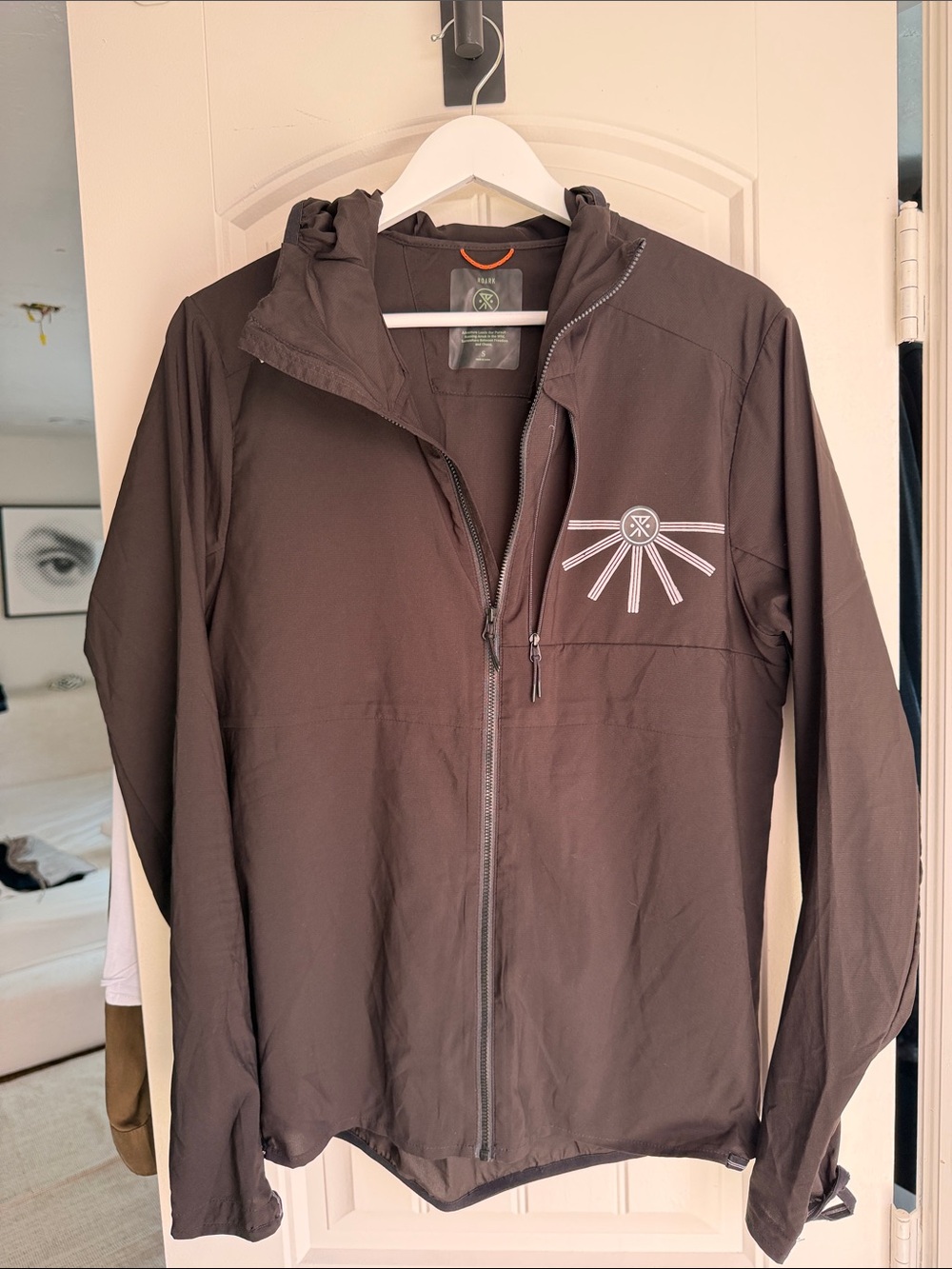 Roark Brown Hooded Jacket with Reflective Chest Emblem